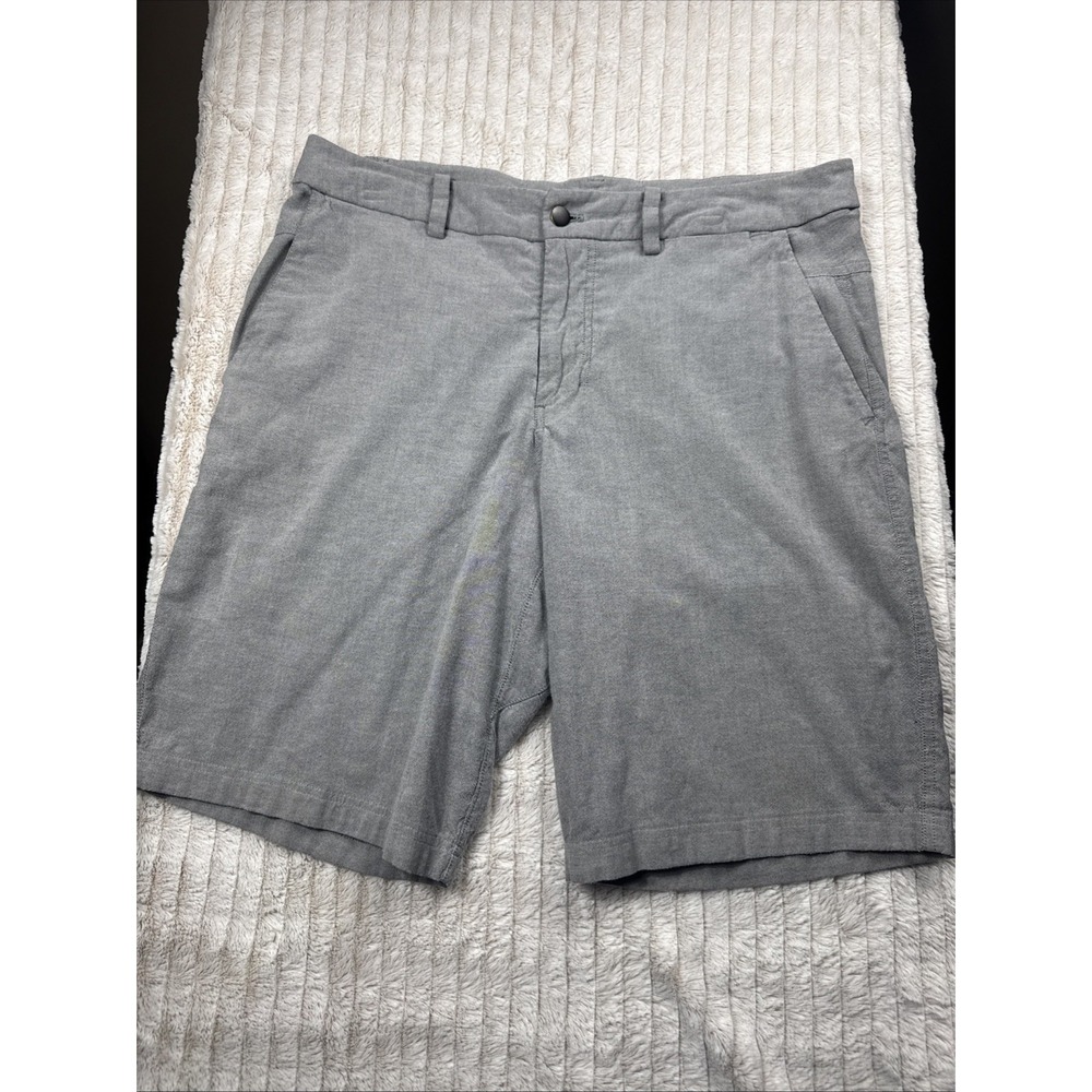 Lululemon The Works Shorts Men's Sz 38 Grey Quick Oxford 11" Chino Nice